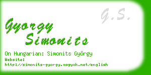 gyorgy simonits business card